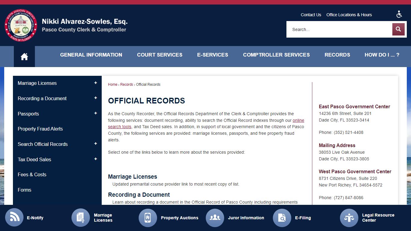 Official Records | Pasco County Clerk, FL
